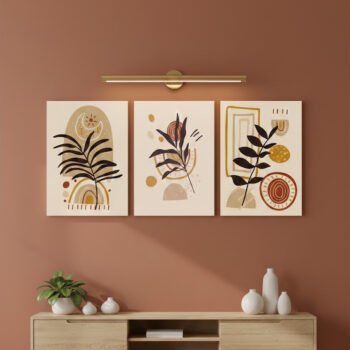 3 Pcs Wooden Sticky Wall Frames – 8x11 Inch Ready Size Each with Adhesive Tape