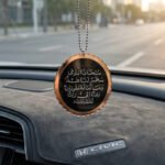 Acrylic Mirror Dua-e-Safar Car Hanging with Khana Kaaba & Madina Design  | Size : 10 cm