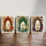 Tawakkul | Sabar | Shukar Wooden Sticky Wall Art – 3 Piece 8x11 inch Each with Easy Sticky Tape Installation