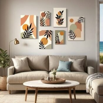 6pcs Leaf Stickytiles Frames Providing Natural Design Fresh Look