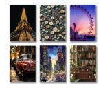 Set of 6 Premium Wall Art Photo Tiles – Modern Home Decor Sets 8x11