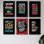 Set of 6 Premium Wall Art Photo Tiles – Modern Home Decor Sets 8 X 11