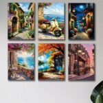 Set of 6 Premium Wall Art Photo Tiles – Modern Home Decor Sets 8x11