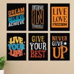 Set of 6 Premium Wall Art Photo Tiles – Modern Home Decor Sets 8x11